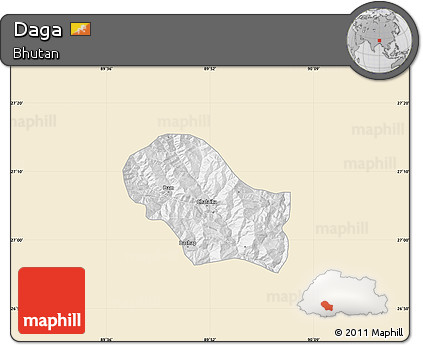 Classic Style Map of Daga, single color outside