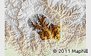 Physical Map of Daga, lighten