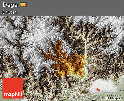 Physical Map of Daga, semi-desaturated