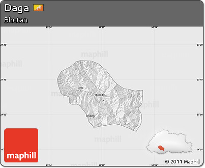 Silver Style Map of Daga, single color outside