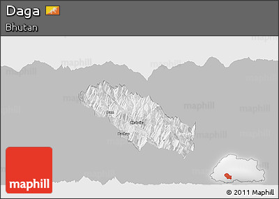 Gray Panoramic Map of Daga, single color outside