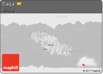 Gray Panoramic Map of Daga, single color outside