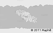 Gray Panoramic Map of Daga, single color outside