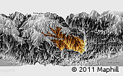 Physical Panoramic Map of Daga, desaturated