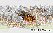 Physical Panoramic Map of Daga, lighten