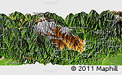 Physical Panoramic Map of Daga, satellite outside