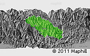 Political Panoramic Map of Daga, desaturated