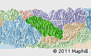 Political Panoramic Map of Daga, lighten
