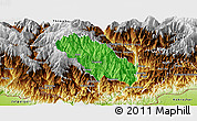 Political Panoramic Map of Daga, physical outside