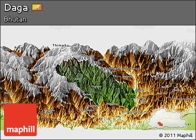 Satellite Panoramic Map of Daga, physical outside