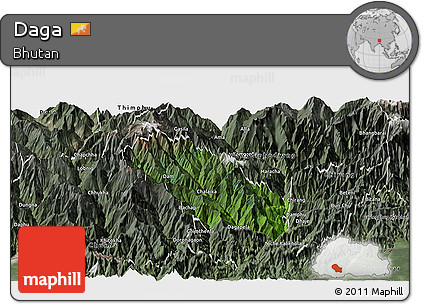 Satellite Panoramic Map of Daga, semi-desaturated