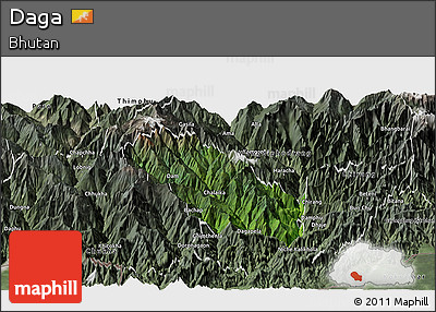 Satellite Panoramic Map of Daga, semi-desaturated