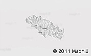 Silver Style Panoramic Map of Daga, single color outside