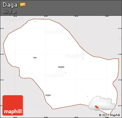 Classic Style Simple Map of Daga, cropped outside