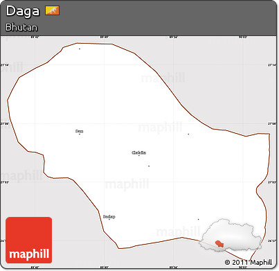 Classic Style Simple Map of Daga, cropped outside