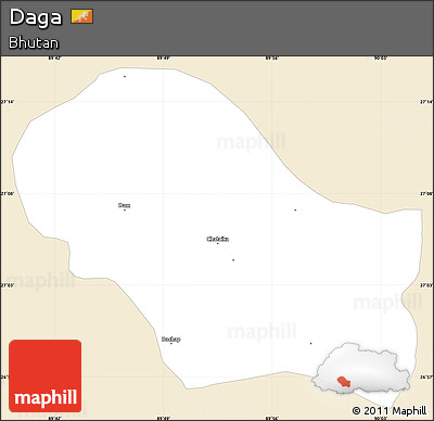 Classic Style Simple Map of Daga, single color outside
