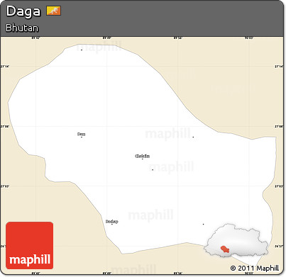 Classic Style Simple Map of Daga, single color outside