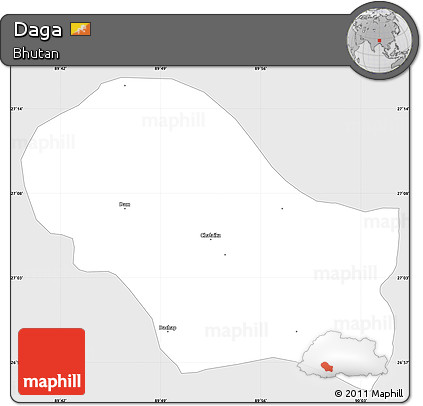 Silver Style Simple Map of Daga, single color outside