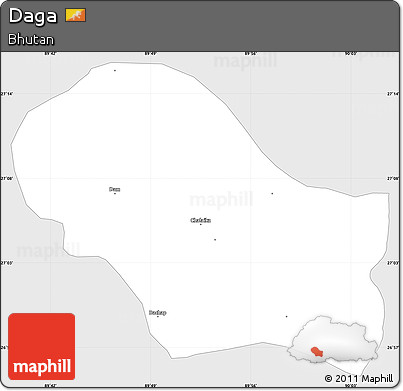 Silver Style Simple Map of Daga, single color outside