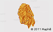 Political 3D Map of Haa, cropped outside