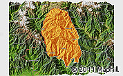 Political 3D Map of Haa, satellite outside