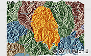 Political 3D Map of Haa, semi-desaturated