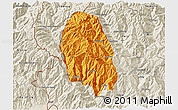 Political 3D Map of Haa, shaded relief outside