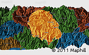 Political Panoramic Map of Haa, darken