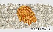 Political Panoramic Map of Haa, shaded relief outside