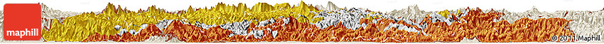 Flag Horizon Map of Bhutan, shaded relief outside