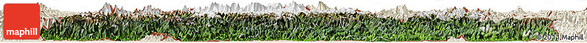 Satellite Horizon Map of Bhutan, shaded relief outside