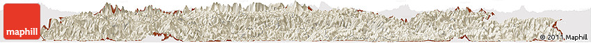 Shaded Relief Horizon Map of Bhutan, cropped outside