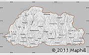 Gray Map of Bhutan, single color outside