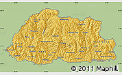 Savanna Style Map of Bhutan, single color outside