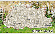 Shaded Relief Map of Bhutan, satellite outside