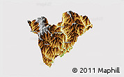 Physical 3D Map of Mongar, cropped outside