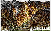 Physical 3D Map of Mongar, darken