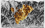 Physical 3D Map of Mongar, desaturated