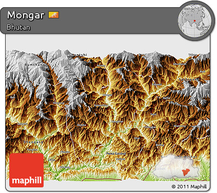 Physical 3D Map of Mongar
