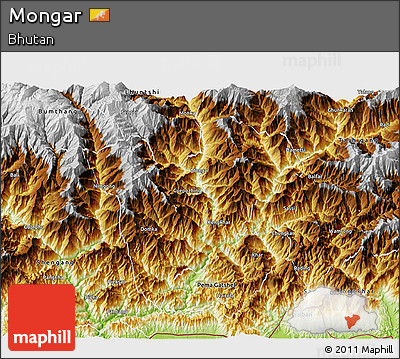 Physical 3D Map of Mongar