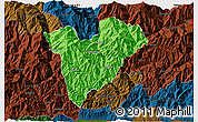 Political 3D Map of Mongar, darken