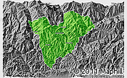 Political 3D Map of Mongar, desaturated
