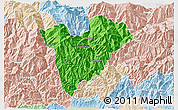 Political 3D Map of Mongar, lighten