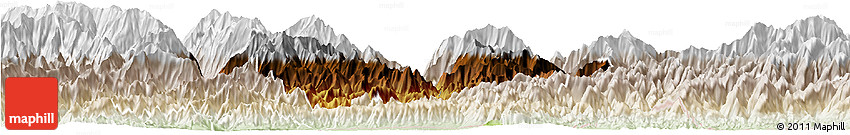 Physical Horizon Map of Mongar, lighten
