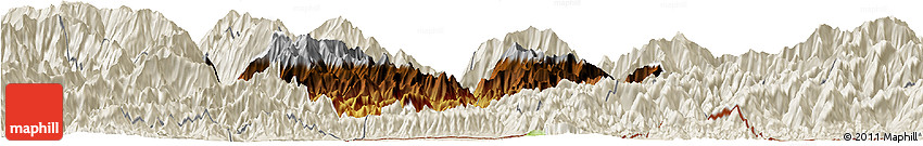 Physical Horizon Map of Mongar, shaded relief outside