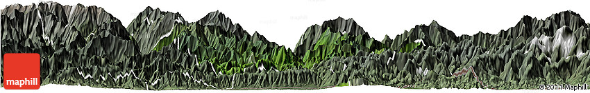Satellite Horizon Map of Mongar, semi-desaturated