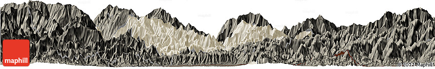 Shaded Relief Horizon Map of Mongar, darken
