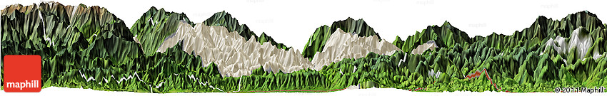 Shaded Relief Horizon Map of Mongar, satellite outside