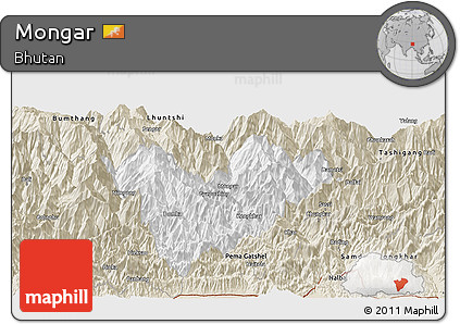 Classic Style Panoramic Map of Mongar