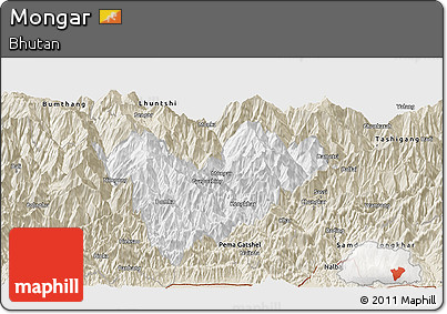 Classic Style Panoramic Map of Mongar